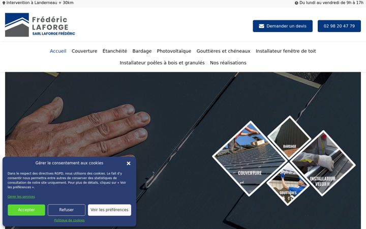 Screenshot of couverture-etancheite-landerneau.fr