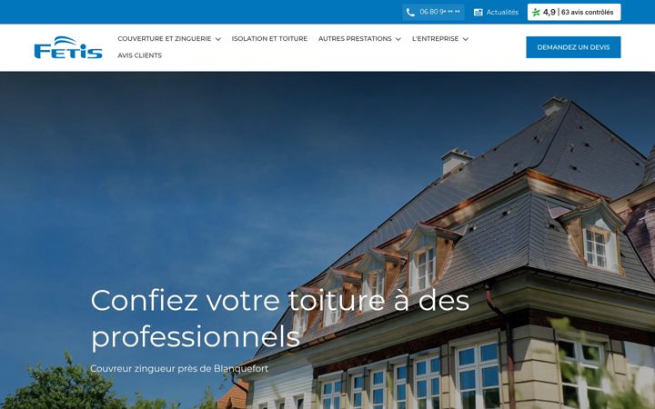 Screenshot of couverture-zinguerie-fetis.com