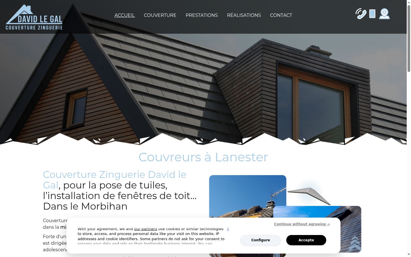 Capture d'écran de la bannière de consentement affichée avant toute interaction
