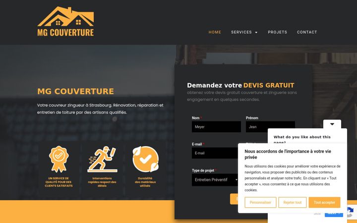 Screenshot of couverturemg.fr