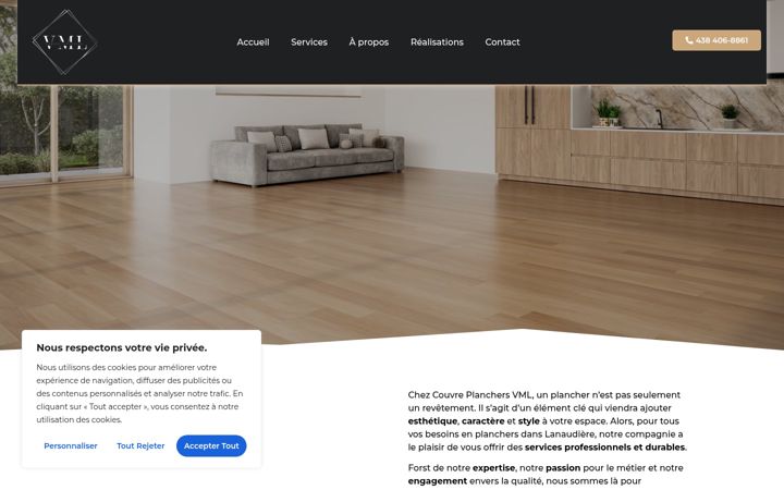 Skärmbild av couvreplanchersvml.ca