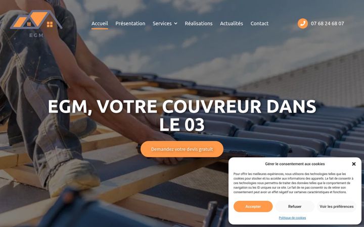 Skjermbilde av couvreur-03.fr