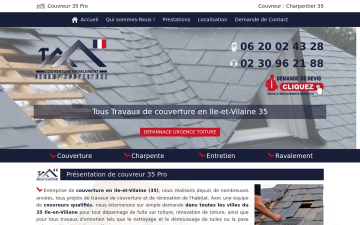 Screenshot of couvreur-35-pro.fr