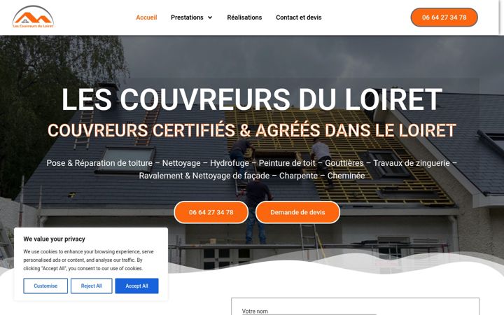 Screenshot of couvreur-45-loiret.fr