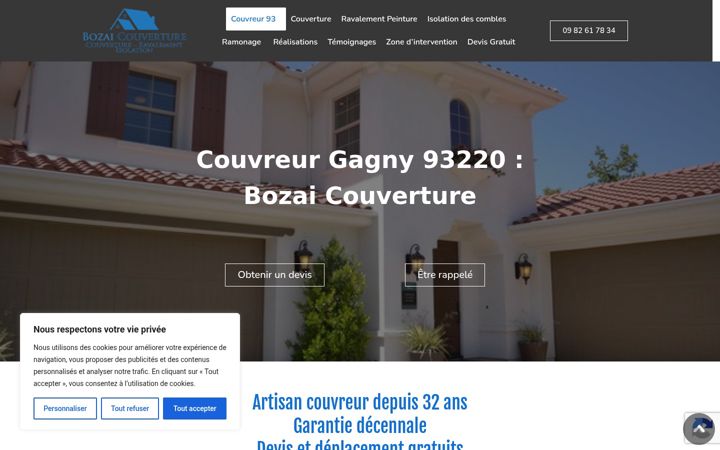 Screenshot of couvreur-93.com