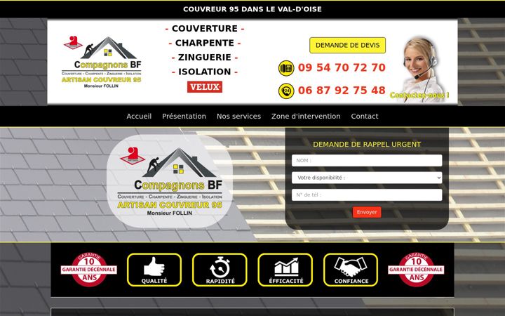 Screenshot of couvreur-95-compagnon-bf.fr