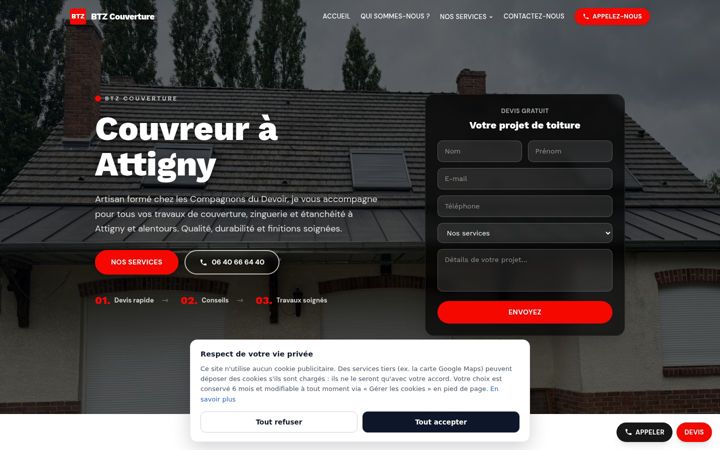 Screenshot of couvreur-attigny.fr