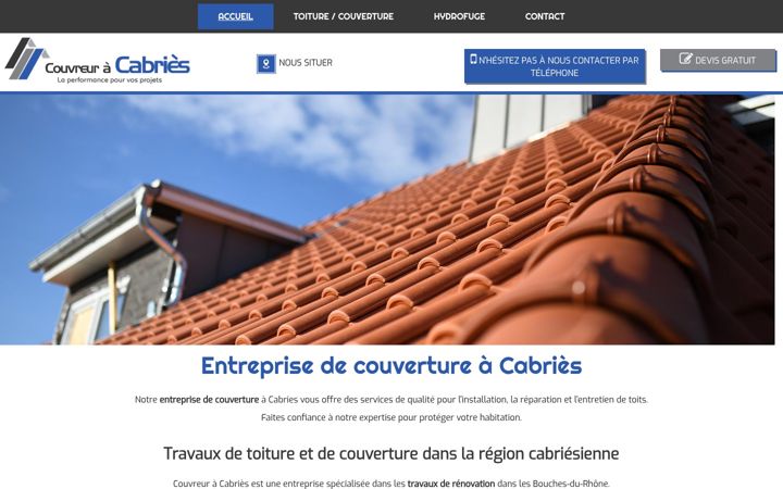 Screenshot of couvreur-cabries.fr