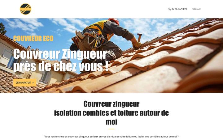 Ekrānuzņēmums no couvreur-eco.fr