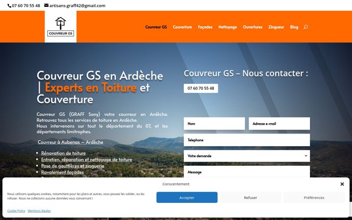 Screenshot of couvreur-gs.fr