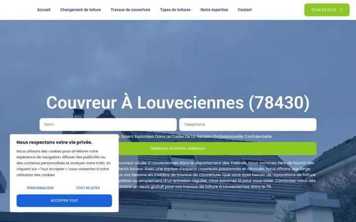 Екранна снимка на couvreur-louveciennes.fr