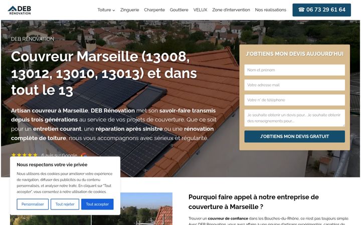 Screenshot of couvreur-marseille.net