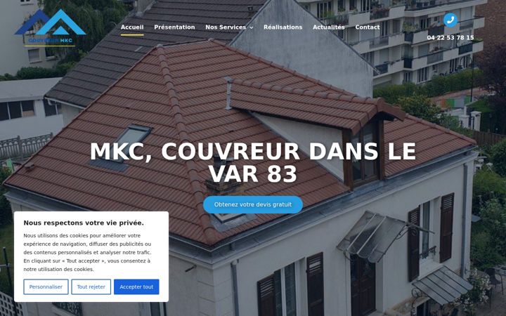 Екранна снимка на couvreur-mkc.fr