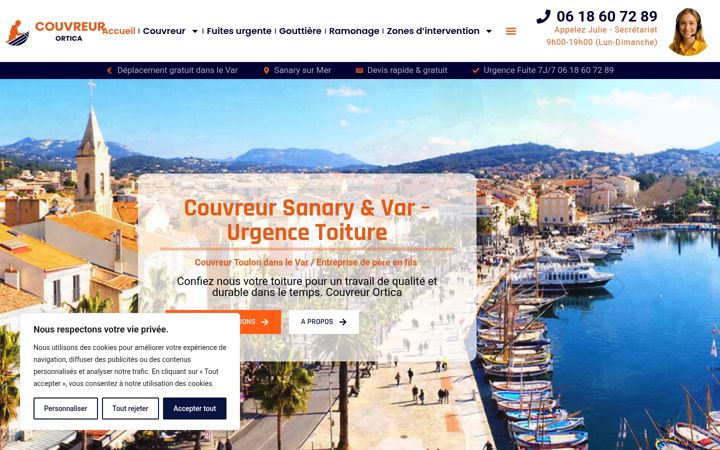 Screenshot of couvreur-ortica.fr