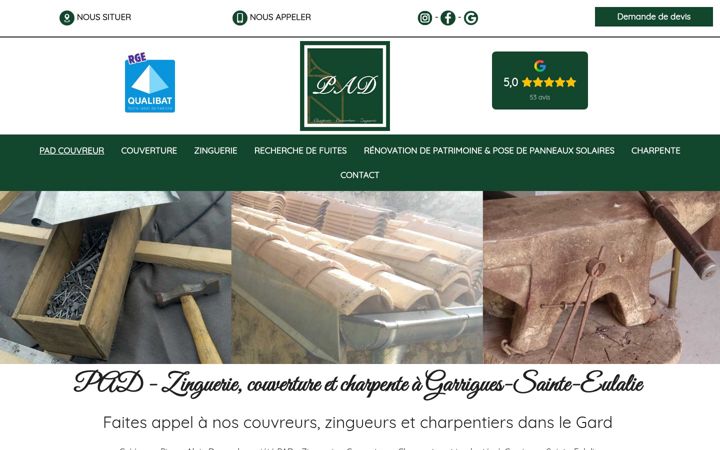 Screenshot of couvreur-pad-zinguerie.fr