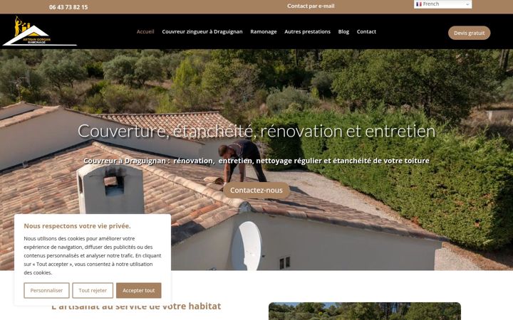 Екранна снимка на couvreur-ramoneur-draguignan.fr