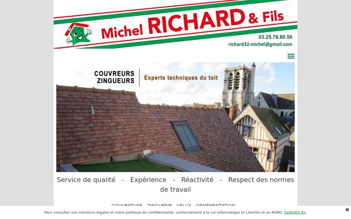 Screenshot of couvreur-richard-aube.fr
