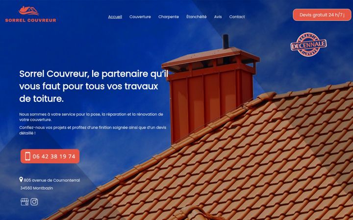 Screenshot of couvreur-sorrel-monptellier.fr