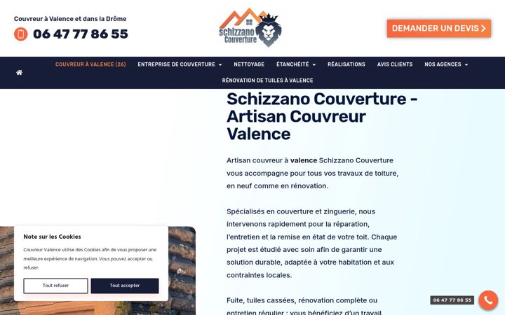Screenshot of couvreur-valence.fr