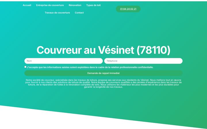 Екранна снимка на couvreur-vesinet.fr
