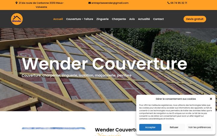 Screenshot of couvreur-wender.fr