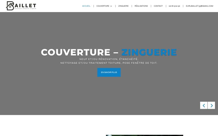 Screenshot of couvreur-zingueur33.fr