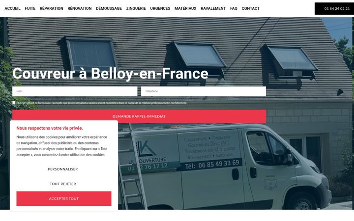 Snimka zaslona za couvreurbelloyenfrance.fr