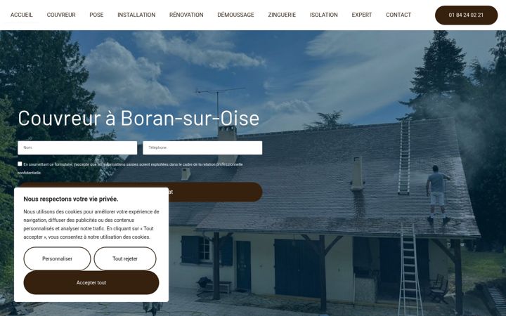 Snimka zaslona za couvreurboransuroise.fr