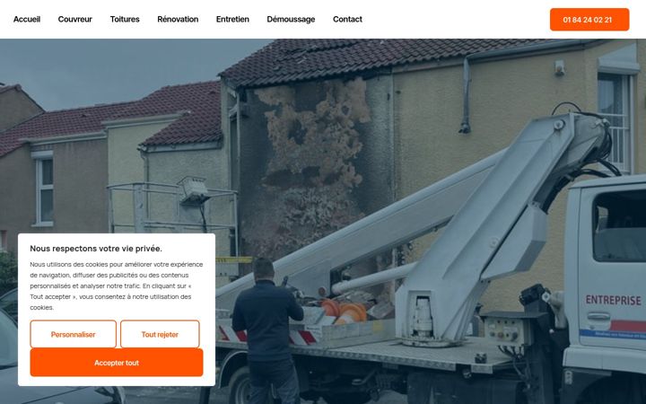 Snimka zaslona za couvreurchamant.fr