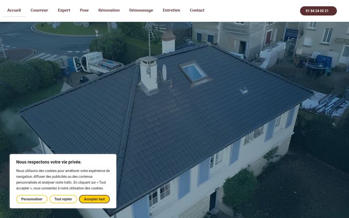 Screenshot of couvreurchaumontel.fr