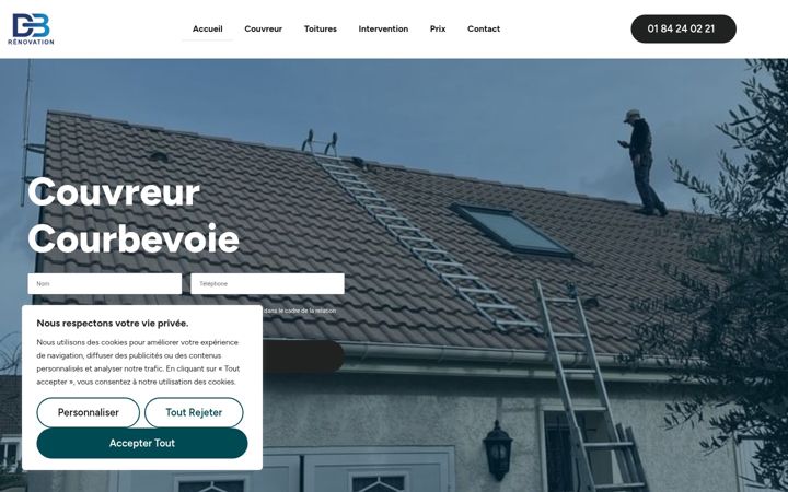 Screenshot of couvreurcourbevoie.fr