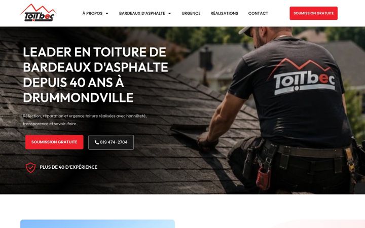 Screenshot of couvreurdrummondville.com