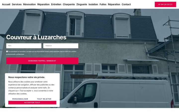 Skærmbillede af couvreurluzarches.fr