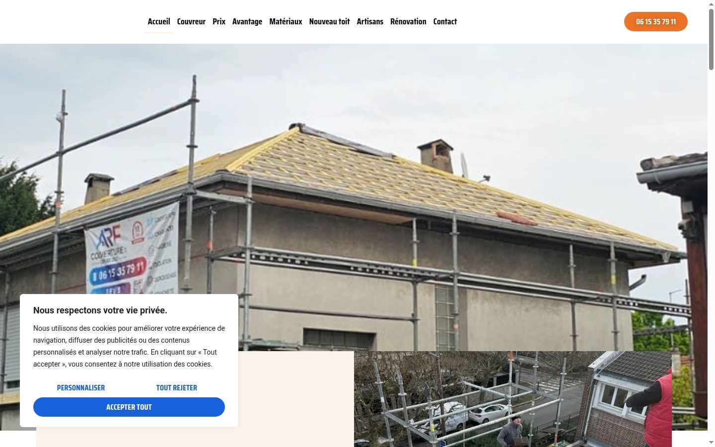 Screenshot van de toestemmingsbanner zoals getoond vóór enige interactie