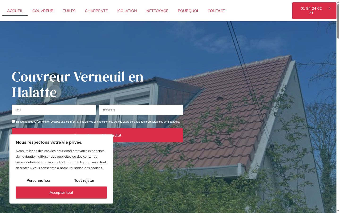 Screenshot van de toestemmingsbanner zoals getoond vóór enige interactie