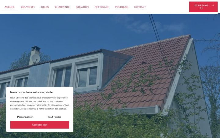 Snimka zaslona za couvreurverneuilenhalatte.fr