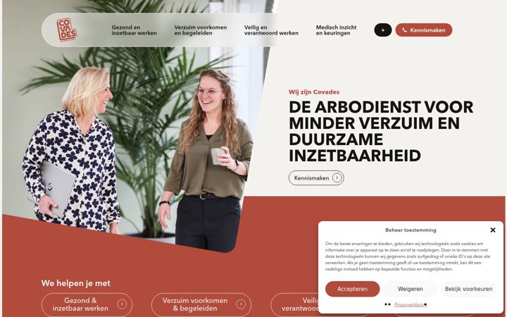 Screenshot of covades.nl