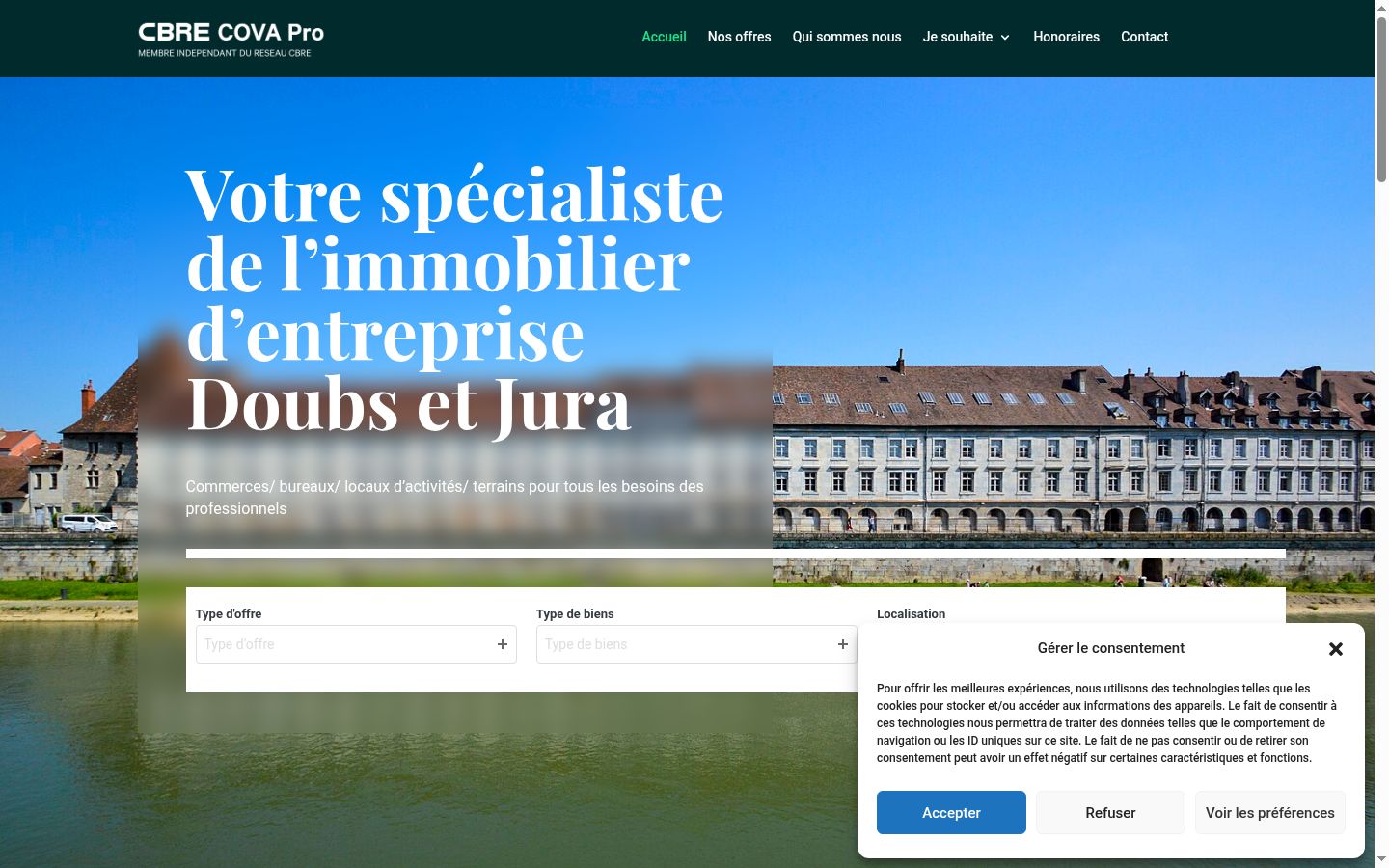 Screenshot van de toestemmingsbanner zoals getoond vóór enige interactie