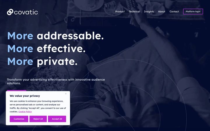 Screenshot of covatic.com