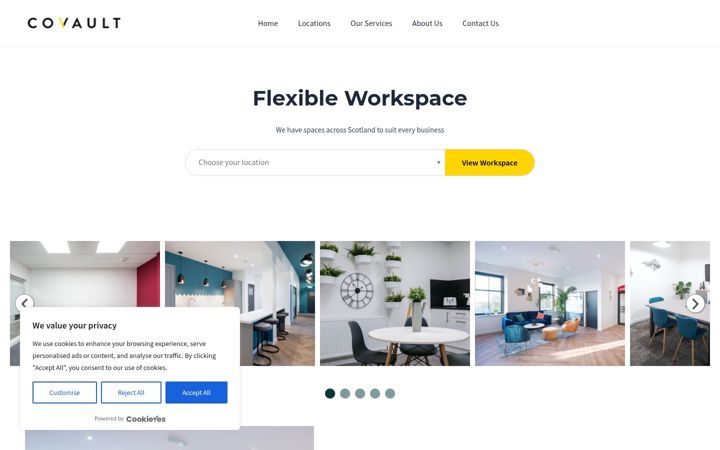 Screenshot of covaultworkspace.co.uk