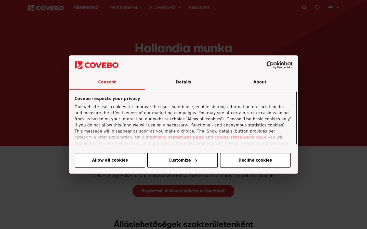 Kuvakaappaus suostumusbannerista, joka näytettiin ennen mitään vuorovaikutusta