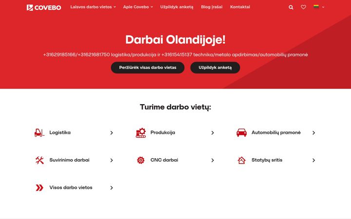 Skærmbillede af covebo.lt