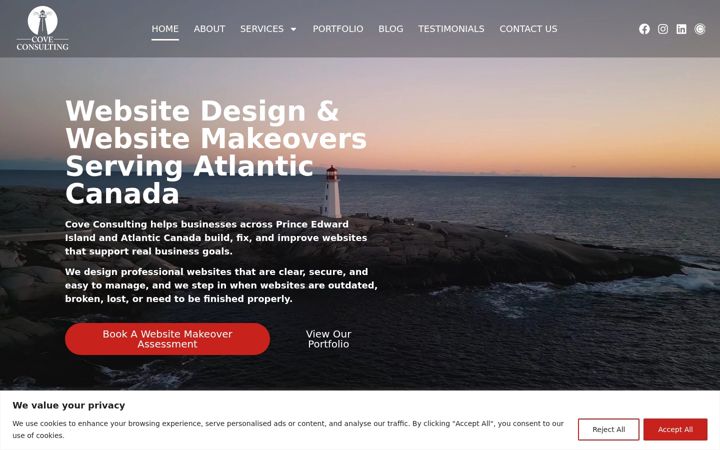 Skärmbild av coveconsulting.ca