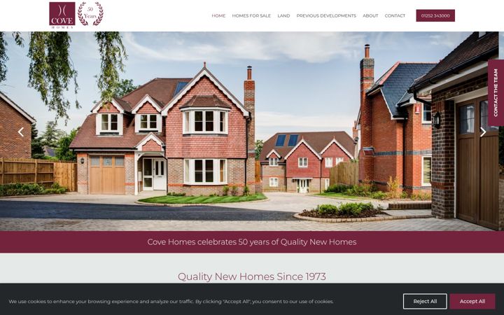 Screenshot of covehomes.co.uk
