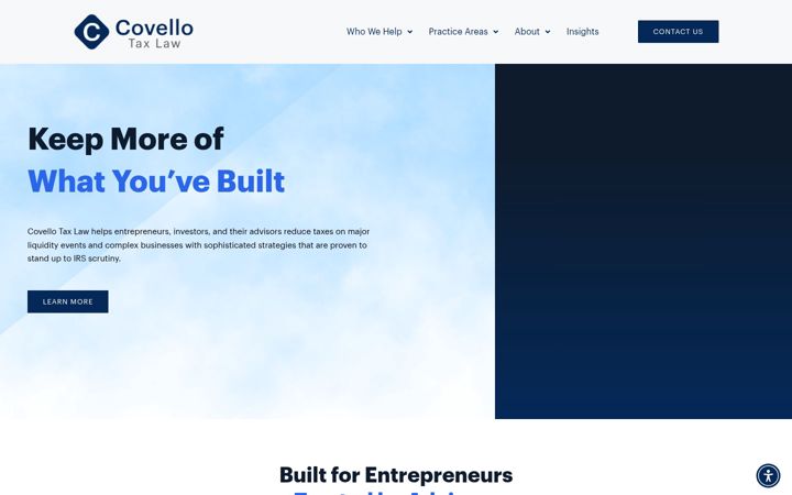 Screenshot of covellotaxlaw.com