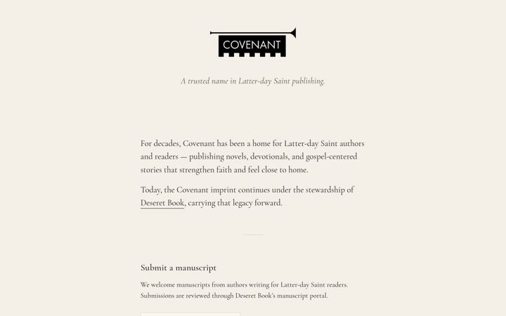 Screenshot of covenant-lds.com