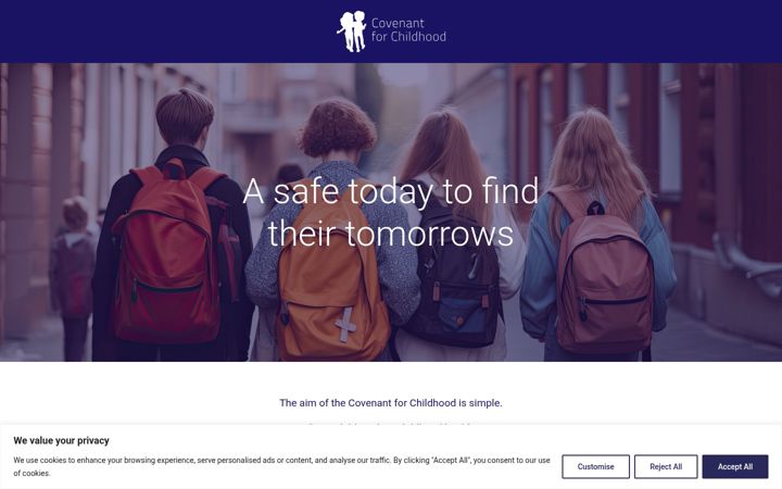Screenshot of covenantforchildhood.org.uk