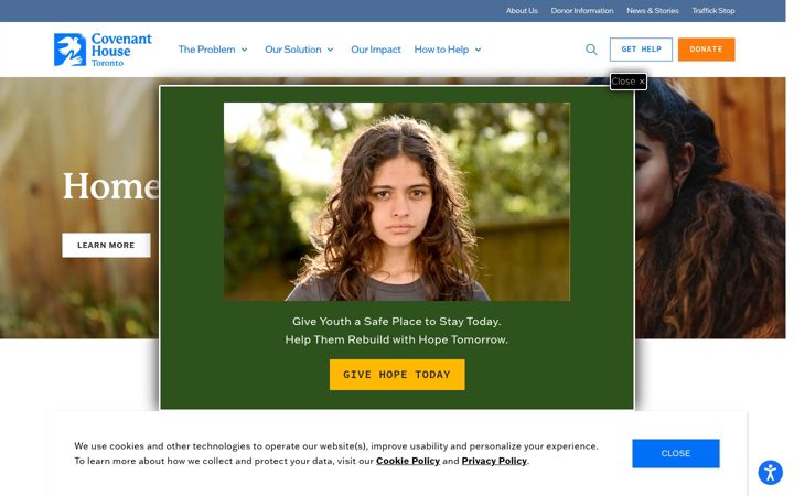 Screenshot of covenanthouse.ca