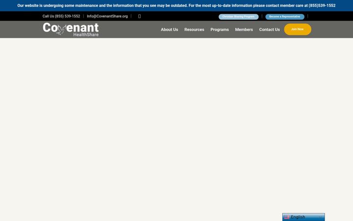 Screenshot of covenantshare.org