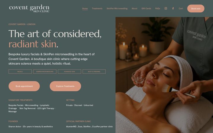 Screenshot ta' coventgardenskinclinic.co.uk